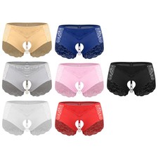 Womens Briefs See Through Underwear Gift Floral Lace Sheer Panties Pajamas Club