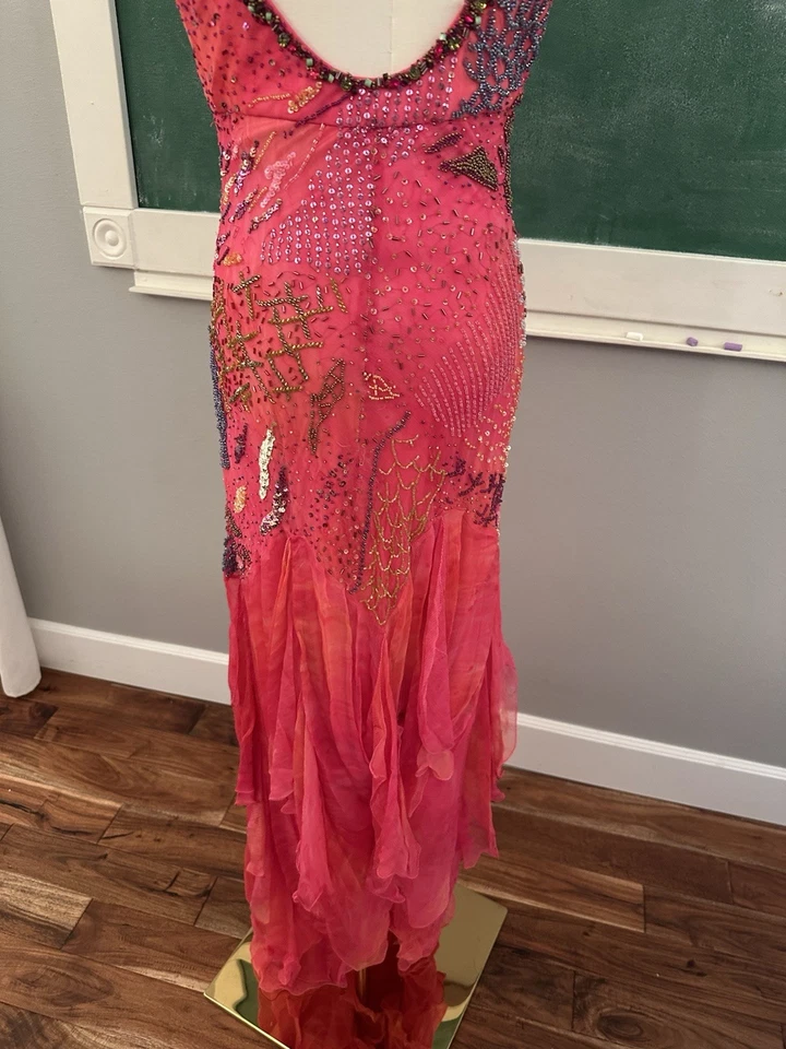 Vestido Sue Wong Nocturn Seda Cuentas PInk Mujer Talla 8 Foto 4 de 4