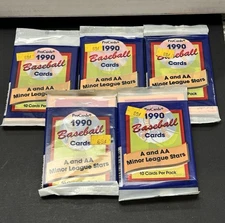 1990 Pro Cards Baseball A & AA Minor League Stars (5 Packs)