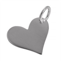 925 Sterlingsilber Flach Gravierbares Herz Charm AnhäNger