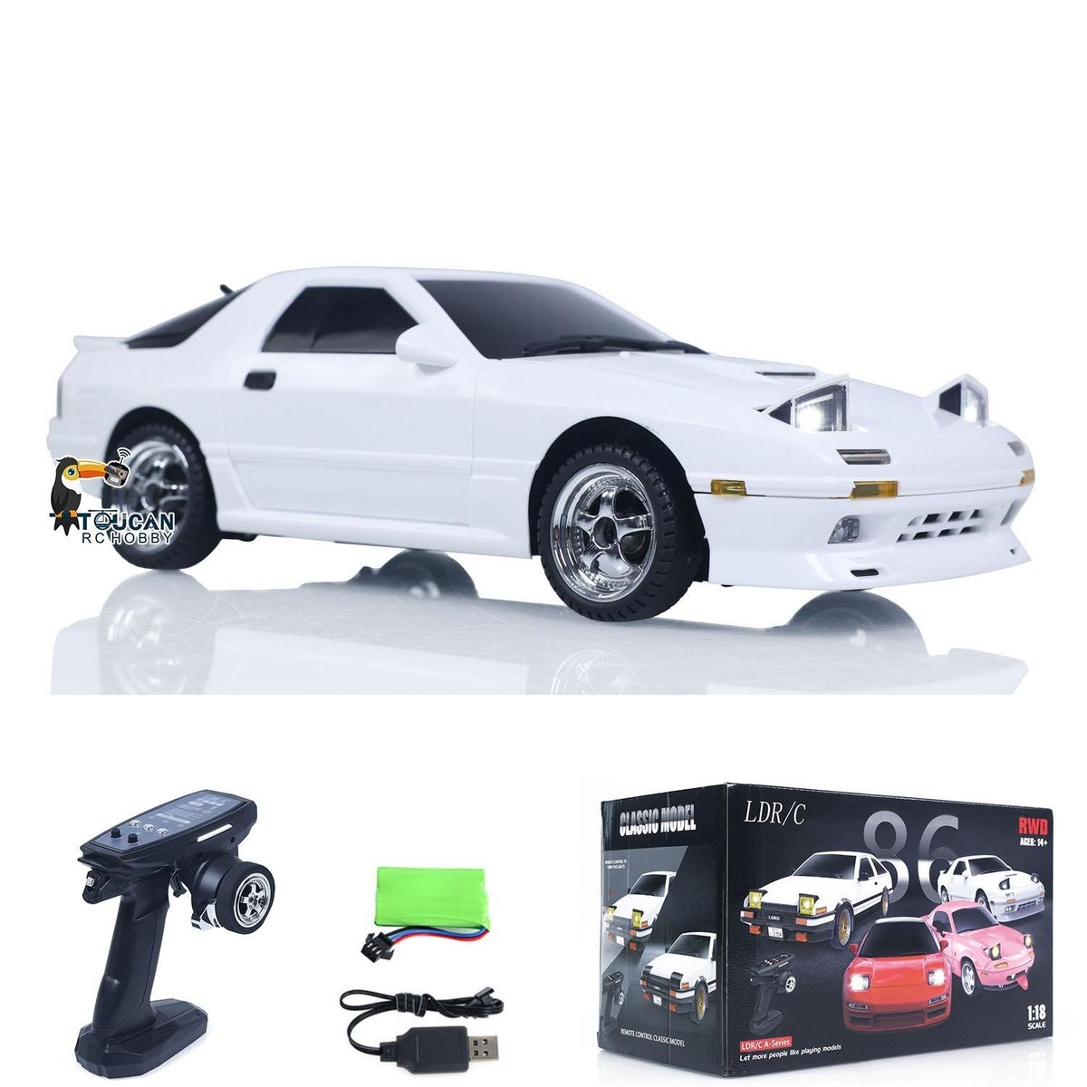 Hot Sale LDRC 1/18 RWD RX7 RC Racing Car Gyroscope Assembled RTR