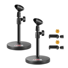5 Core Mic Stand 2Pc 3 in 1 Desktop Table Microphone Stands w Phone Clamp
