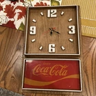 Vintage ENJOY COCA-COLA Advertisement Wall Clock Faux Wood 18" Electric Clock