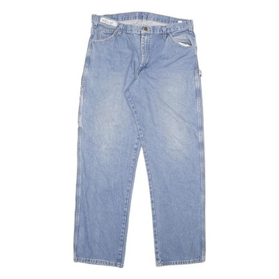 DICKIES Herren Jeans Blau Regular Gerade Denim M W34 L33 Workwear Reißverschluss