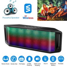 1Pc LED Wireless Speaker Dynamic Multicolor Hands-free FM Radio USB MMC Reading