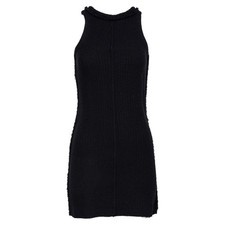 Chanel Tweed Dress Women Black Size 34
