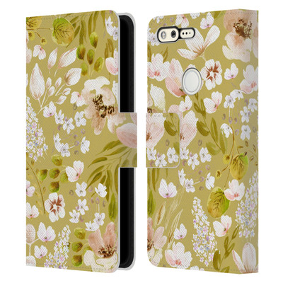 OFFICIAL ANIS ILLUSTRATION FLORAL AND LEAVES LEATHER BOOK CASE FOR GOOGLE PHONES