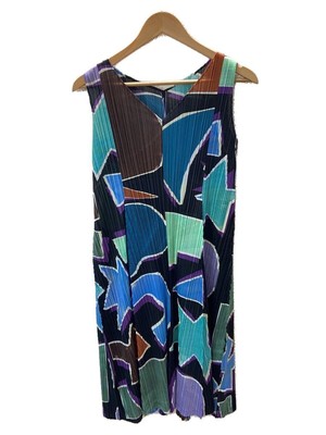 Pleats Please Issey Miyake Sleeveless Dress Polyester Pleats Please Issey Miyake Sleeveless Dress Polyester