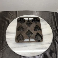 Lodge Cast Iron Poker Card Suits Cookie Pan 9.5"x8" Vintage