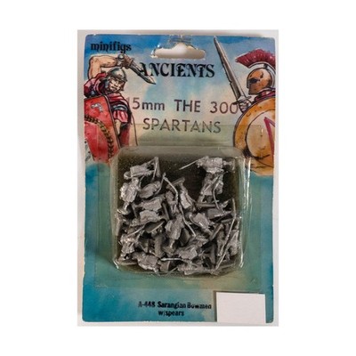 Minifigs Historical Ancient Mini 15mm Sarangian Bowmen w/Spears Pack New