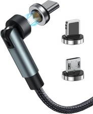 7-Pin Magnetic Charging Cable 360  Rotating 3 in 1 Magnetic Phone Charger, 3A C