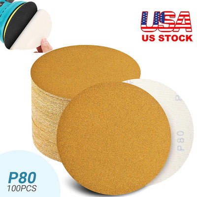 6 inch PSA Sanding Disc Sandpaper 100 Roll Sticky Back P80 Grit Sand Paper