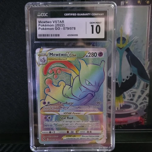 Pokémon TCG Mewtwo VSTAR Pokémon GO 079/078 Secret Rare Holo CGC 10