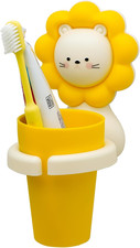 Cute Kids Toothbrush Holder with Cup Toothpaste Wall Mounted, Adhesive Bathroo