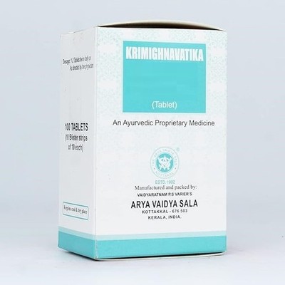 Krimighna Vatika-100 Tablets, (Pack Of 1), Of Arya Vaidya Sala Kottakkal