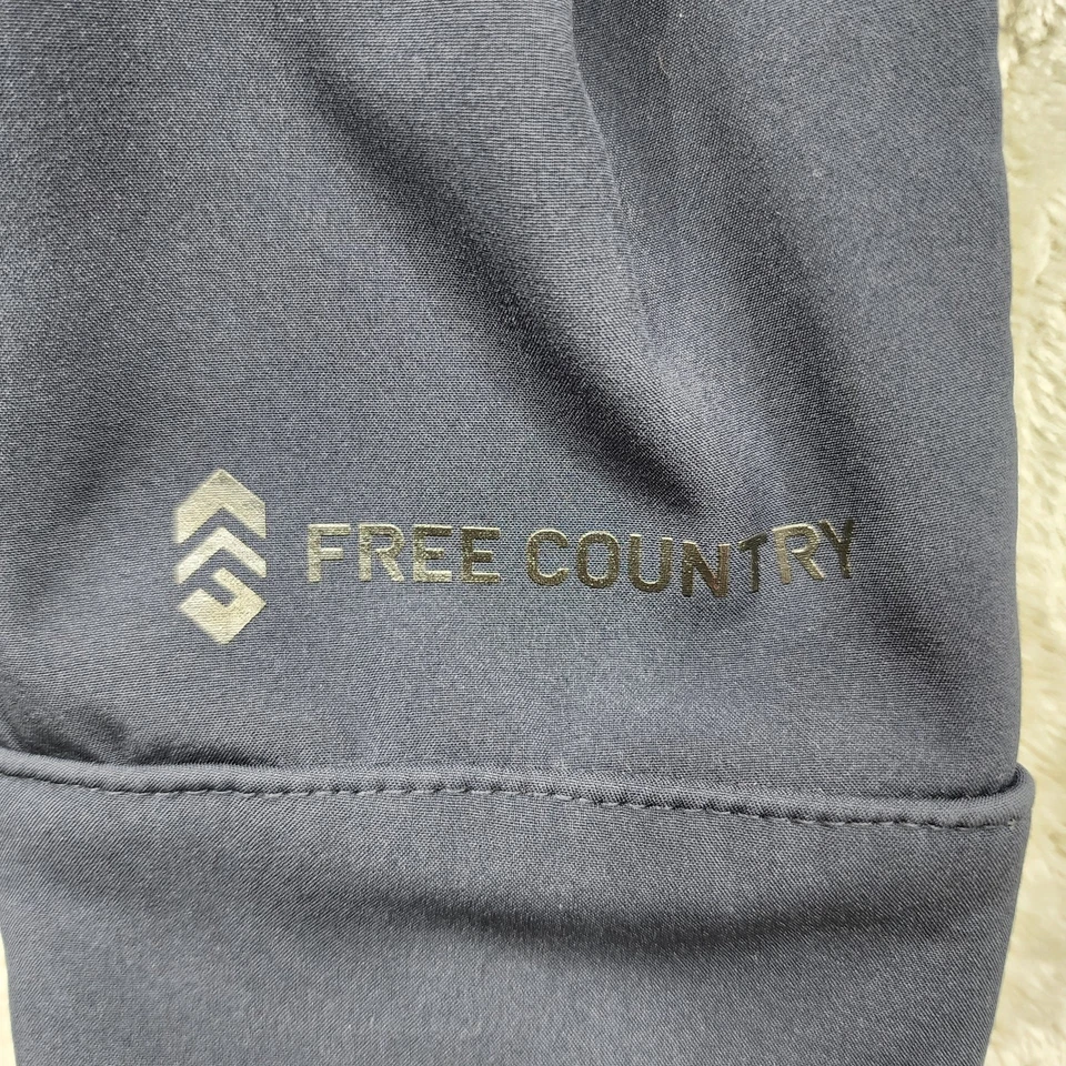 Free Country Coat Women S Blue Faux Fur Lined Side Buckle Detail Full Zip Hooded - Image 2 of 4