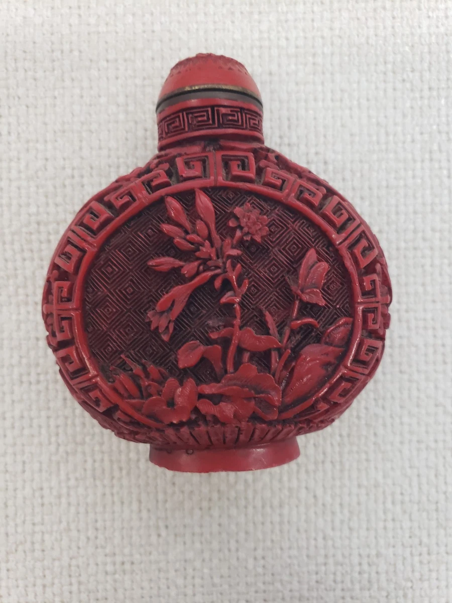 红色黄铜主要古董中国鼻烟壶| eBay