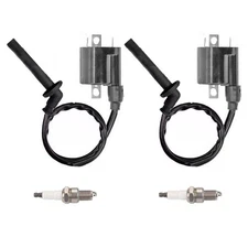 2X IGNITION COIL +Spark Plug FOR KAWASAKI NINJA 250R EX250 2011-2012