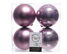 Kaemingk Shatterproof Plain Baubles 10cm C/Lilac - 6x pack of 4!