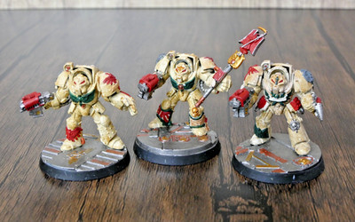 Warhammer 40k Dark Angels Command Squad Deathwing Terminators (3) Well-Painted