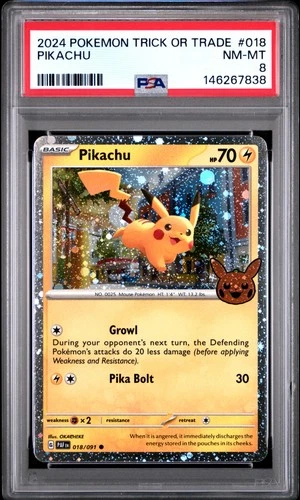 2024 POKEMON TRICK OR TRADE #018 PIKACHU PSA 8
