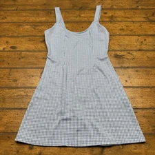 Forever 21 Blue Houndstooth Overall Dress Size Small