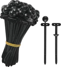 Cable Tie Buckle, Heavy Duty Self-Locking Nylon Zip Ties Holder, Holder with Pi