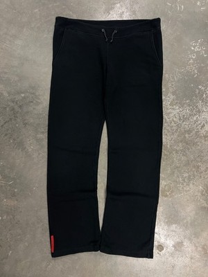 Vintage Mens Prada Sport Sweatpants Red Tab Size XL Cotton Track Black