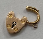 Vintage  Small Solid 9CT Gold Love Heart Padlock Clasp