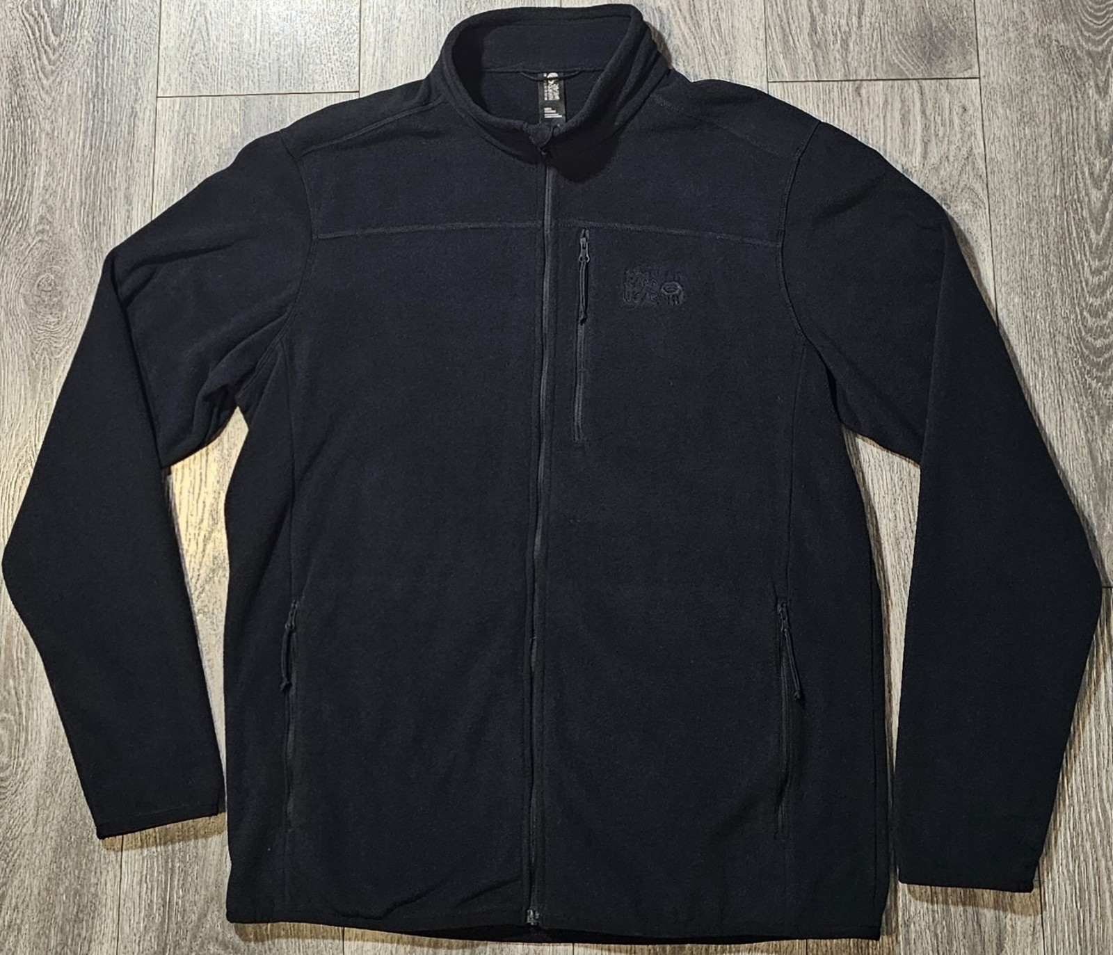 Mountain Hardwear Polar Wintun Fleece Jacket Black Full Zip Men’s Lg Zip Pockets