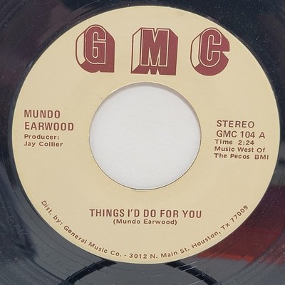 Mundo Earwood Things / Breaking Up 7'' 45rpm M- Vinyl 70's Record 45