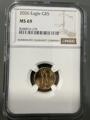 ⭐️2026 Liberty Eagle G$5 - MS69 NGC - 1/10th Oz Fine Gold⭐️