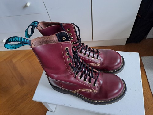 Botas Solovair Southerner UK5 38 US7 Hechas en Inglaterra 11 Ojos Puntera de Acero Dr Martens - Imagen 9 de 21
