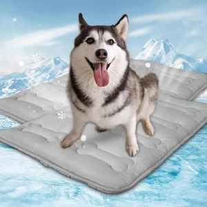 Summer Dog Cooling Mat 30"x19" Indoor Outdoor Washable Cool Dog Pad Gray 2 Pack