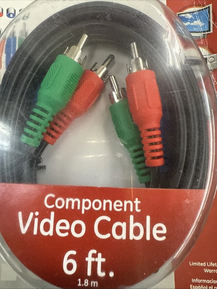 GE 6 ft.Video/Audio Cable Component Black /Red 73296 - Image 3 of 4