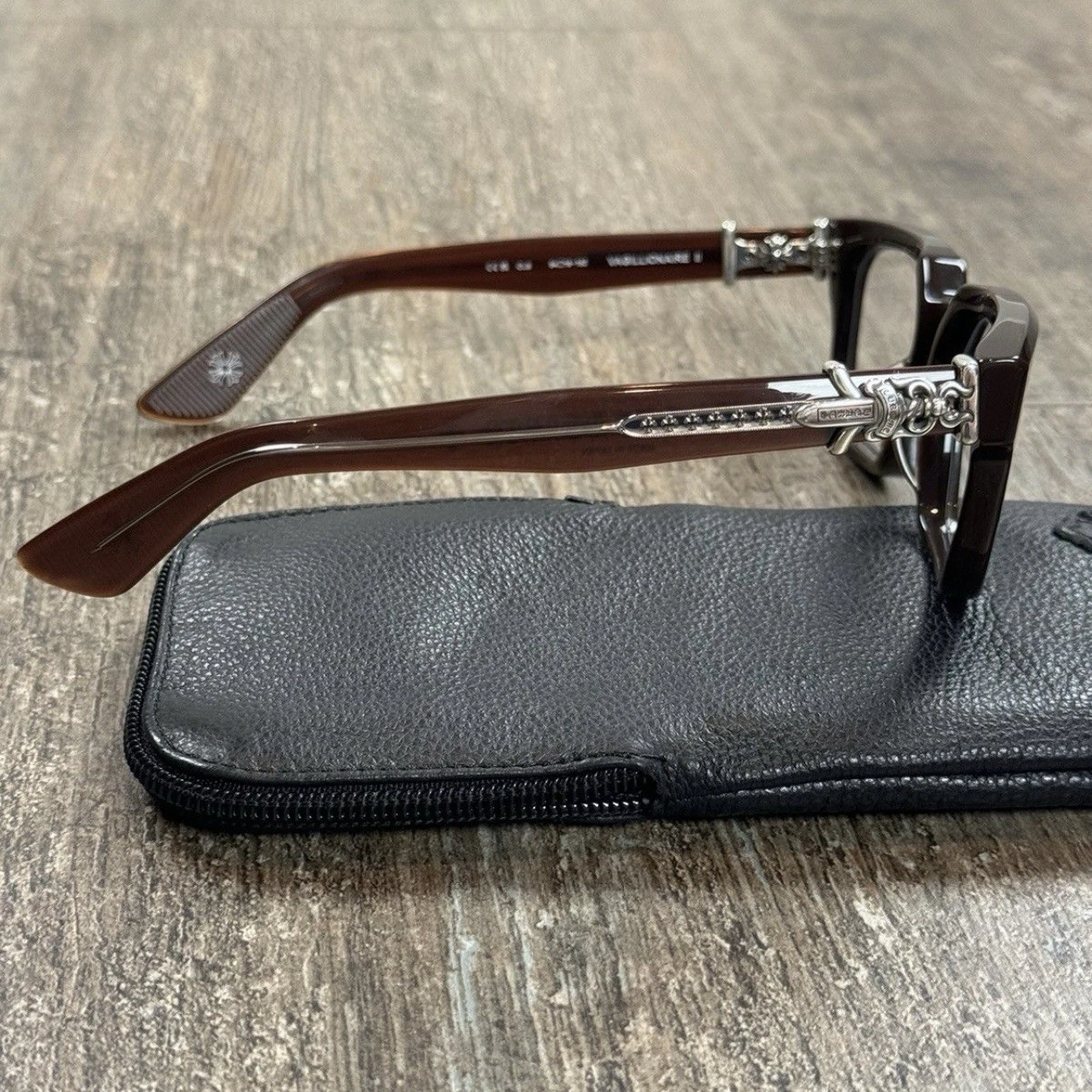 Chrome Hearts Vagillionaire II Brown Silver Glasses - Box Officer Cox Ucker