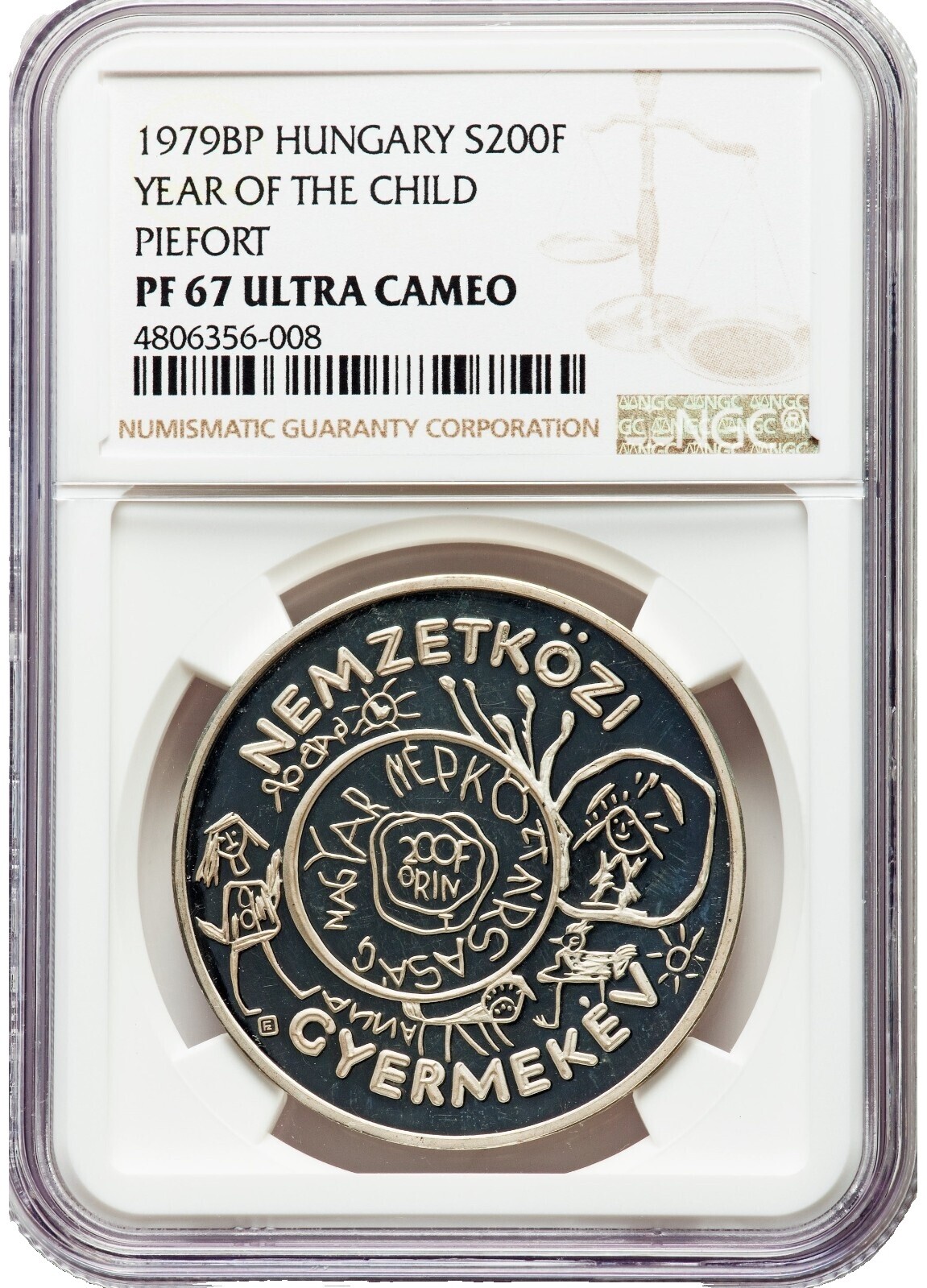 シルバー ゴールド アンティークコイン 1977 Hungary Large Proof Silver 200 #10591