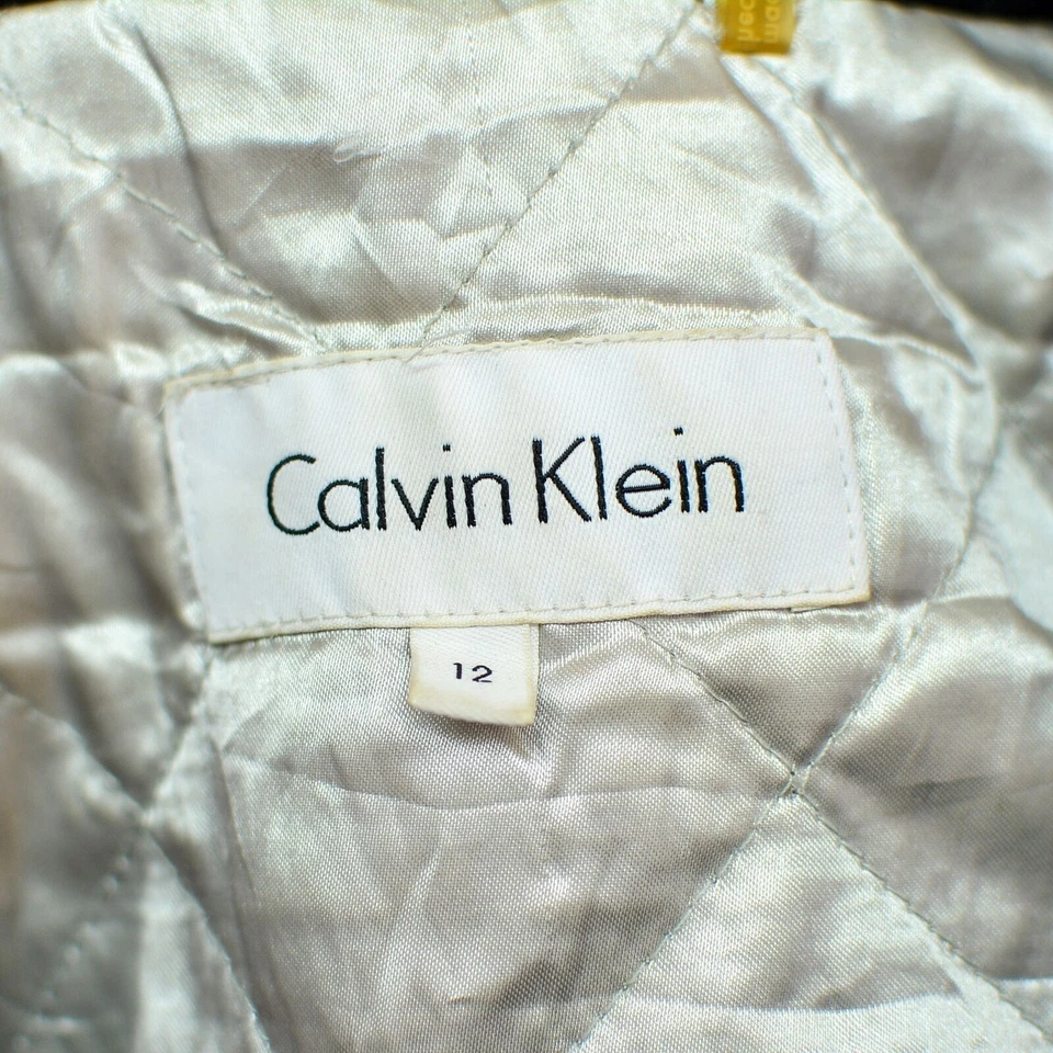 Calvin Klein Women Double Breasted Wool Trench Coat High Neck Hood Jacket Size12 - Image 4 of 4