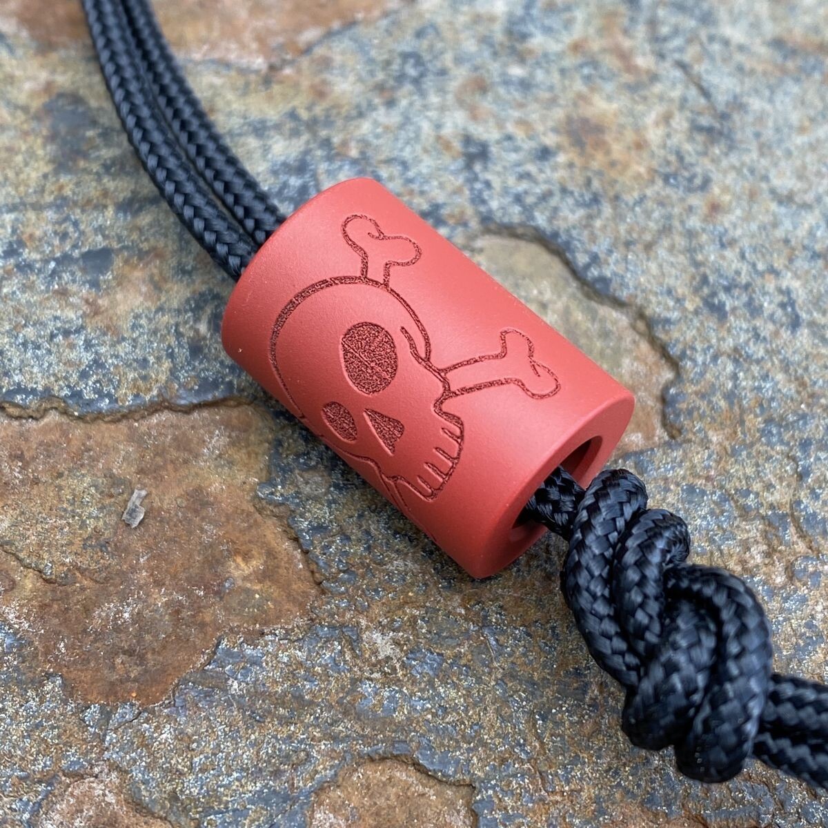 ⭐︎Bead⭐︎ LynchNW S&W Red Cerakote “Jolly Roger” Titanium Lanyard Bead