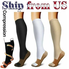 3 Pairs Copper Compression Socks Speed Up Recovery&Provide Relief Of Heel Spurs