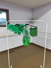 Girl's Dance Costume, Dansco, Child's Medium, Green  Silver, New