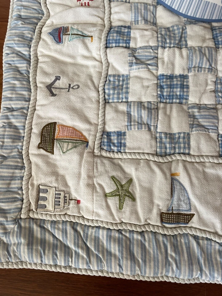 Vintage Koala Kids Crib Set Nautical Neutral Baby Nursery Anchor Sailboat VGUC - Image 2 of 4