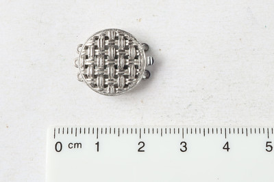 3-reihige, runde Collier-Schließe,Silber 925