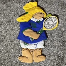 Vintage Paddington Bear Tennis Soft Plush Wall Hanging Decoration 1990