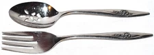 Oneidacraft Lasting Rose Stainless Steel Medium Meat Fork Pierced Serving Spoon