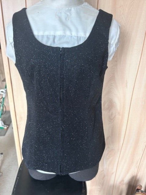 HOBBY HORSE Ladies Western VEST*  sz Sm. *Black Silhouette *NEW