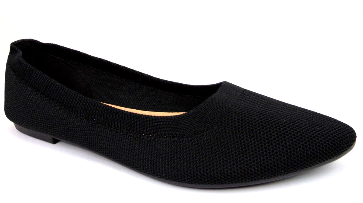Ballet Flats Womens Black Flats Size 12 Knit Ballet Flats, Womens