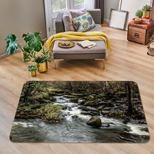3D Forest Stone River NAO8058 Game Rug Mat Elegant Photo Carpet Mat Fay