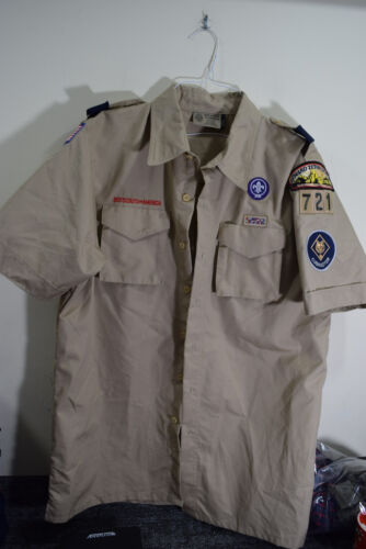 Boy Scout ADULT M Official Uniform POPLIN Cotton Blend Shirt Cub Master C428x - Picture 1 of 12