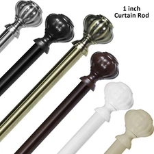 1" Doorknob Adjustable Single Drapery Curtain Rod,28"-48"/48"-84"/84 "-120"